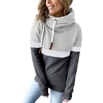 (XXL-Light Grey And Dark Grey)Women Hoodie Tops Pullover Hoodie Sweatshirts