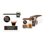 Nescafe Dolce Gusto Espresso Intenso Coffee Pods (Pack of 3, Total 48 Capsules) & Nescafe Cafe Au Lait Coffee Pods (Pack of 3, Total 90 Capsules)