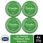 Vaseline Lip Therapy Petroleum Jelly, Aloe Vera, 4 Pack, 20gm