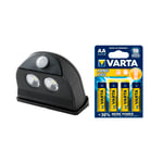 Bevegelsessensor lys Airam Doris, 36 lm, Lampe + 4 stk Varta-batterier