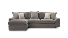 Canapé d'angle fixe 4 places BOBOCHIC X CONFORAMA LAZARE coloris gris