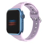 VIGTMO Compatible avec Apple Watch Bracelet de rechange en silicone de 42 mm, 44 mm, 45 mm, compatible avec Apple iWatch Series 7/SE/6/5/4/3/2/1 pour homme et femme (violet)