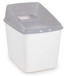 Kattlåda No Mess Box vit/grå