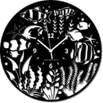 Instant Karma Clocks Wall Clock-Aquarium, Black, 30cm