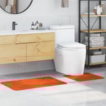 2-delars badrumsmatta set orange polypropylen halkfri