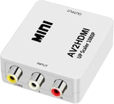 Mini AV RCA CVBS vers HDMI Vid¿¿o Audio Convertisseurs Adaptateur Support 720 1080P pour Cam¿¿ra, Xbox 360, PS1, PS2, WII, N64, Snes, NES, PSP, Lecteur DVD, VHS