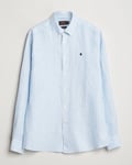 Morris Douglas Striped Linen Shirt Light Blue