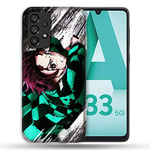 Cokitec Coque pour Samsung Galaxy A33 5G Manga Demon Slayer Tanjiro Multicolore