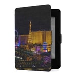 Case for Amazon Kindle Paperwhite 1/2/3 PU Leather Smart Cover with Auto Wake/Sleep,Aerial View Las Vegas Strip Nevada