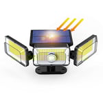 OOTDAY Lampe Solaire Extérieur, Projecteur LED de Sécurité IP65 Étanche, projecteur d'extérieur, 368 LED Projecteur LED Extérieur,avec 2 Têtes Réglables pour Rue Parking Cour