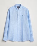 Morris Douglas Striped Linen Shirt Dark Blue