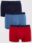 Emporio Armani Bodywear Shiny Logoband 3 Pack Trunks - Multi, Assorted, Size S, Men