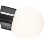 Vägglampa Classic Glob svart, 150 matt opalglas LED 8W 3000K