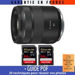Canon RF 85mm f/2 Macro IS STM + 2 SanDisk 64GB UHS-II 300 MB/s + Guide PDF MCZ DIRECT '20 TECHNIQUES POUR RÉUSSIR VOS PHOTOS