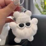 Mini Rex Nyckelring Fluffiga Nyckelringar Prydnadssaker Pom Pom Nyckelring A1