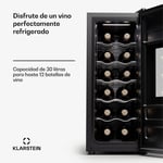 Klarstein - Cave à vin sur pied 1 zone Petit réfrigérateur à boissons Petite cave à vin avec porte vitrée Réfrigérateur à boissons