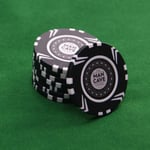 25 x Full Size Poker Chips Man Cave Branded Roulette Casino Texas Hold Em Black