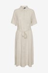 pieces - Skjortklänning pcPia 2/4 Midi Shirt Dress - Beige