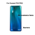 Pas d'objectif Aurora - Coque arrière en verre pour Huawei P30 Pro, avec lentille de caméra adhésive