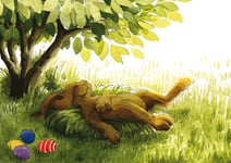 Inkognito Påskkort - Enkelt Kort Trött påskhare (Fraktfritt)