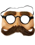 Latex Øyemaske med Briller og Brun Moustache