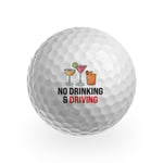3 x Golf Balls - No Drinking & Driving Gin Golfing Golfer Friend Partner #GB0046