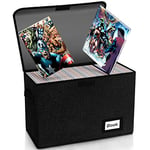 YNSZAS Boîte de rangement pour bandes dessinées 40,1 x 19,8 x 30 cm, pliable, peut contenir 160 à 180 bandes dessinées, étagère robuste (noir)