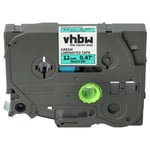 vhbw 1x Ruban compatible avec Brother PT D600, D600VP, E110, D450VP, E100B, E105, E100, E100VP imprimante d'étiquettes 12mm Noir sur Vert
