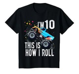 Youth 10 Year Old Shirt 10th Birthday Boy Monster Truck Car T-Shirt