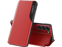 Hurtel Eco Leather View Case etui do Samsung Galaxy S23+ z klapką podstawka czerwone