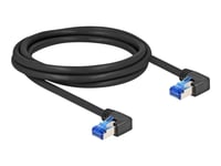 Delock - Nätverkskabel - Rj-45 (Hane) Högervinklad Till Rj-45 (Hane) Högervinklad - 2 M - 6 Mm - S/Ftp - Cat 6A - Halogenfri - Svart