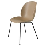 Gubi Beetle Dining Chair Conic Base Uten Trekk Black / Pastel Green Pebble Brown Polypropylen, ben i lakkert stål med filtknotter