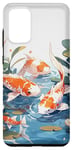 Galaxy S20+ four koi fish japanese carp asian goldfish flowers lily pads Case