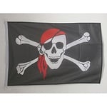 AZ FLAG Pavillon Nautique Pirate Foulard Rouge 45x30cm - Drapeau de Bateau Corsaire avec Bandana 30 x 45 cm