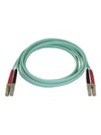 StarTech.com 2m Aqua OM4 Duplex Multimode Fiber Optic Cable- 50/125 - LC/LC - network cable - 2 m - aqua - Blå - 2 meter