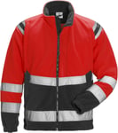 Fristads Høy synlighet vindtett fleecejakke cl 3 4041 FE Hi-Vis Rød / Svart 2XL