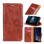 Motorola Crazy Horse One leather flip case - Brown Brun