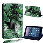 FINDING CASE Fit Amazon Fire HD 10 (5th gen 2015) alexa Leather Cover - PU Flip Leather Smart Lightweight Shell Stand Cover Case for Fire HD 10 (5th gen 2015) alexa (green feather and leaf)