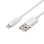 2,7m Câble Data Lightning 8-Pin vers USB 2.0 [Certifié MFI par Apple] Transfert de Données Chargement Recharge Pour iPod Nano 7, iPod Touch 5, iPhone 6/6 Plus/5/5C/5S, iPad Mini/Air/4, Blanc