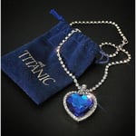 Titanic Heart Of The Ocean Pendant Halsband [blå]