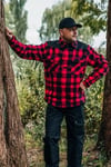 Vanoimports Lumberjack Sherpa jacka (Black/Red,XXL)