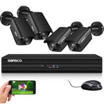[Outdoor Approved] SANSCO 1080p HD CCTV Camera Systems, 4CH Home/Office Security DVR Recorder + (4) 2MP AHD Cameras - IP66 Rated Metal Housing Cams, PC/App Remote Viewing & Motion/Human Detection Alarms, No Hard Drive Disk