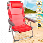 Aktive Textile 62x60x90 Cm High Beach Chair Röd