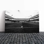 Big Box Art Canvas Print Wall Art Football Pitch Ball 2 | Mounted and Stretched Box Frame Picture | Home Decor for Kitchen, Living, Dining Room, Bedroom, Hallway, Multi-Colour, 24x16 Inch