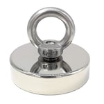 Superstark Neodymmagnet 120 kg - Stark Magnet - Perfekt för Magnetfiske - 60 mm med Neodym-ögla