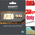 NEW £20 UNLIMITED DATA CALLS & TEXT GB Smarty Sim Card 4G 5G Pay As You Go WIFI