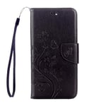 XUAILI Smartphones Leather Case Butterflies Love Flowers Embossing Horizontal Flip Leather Case with Card Slots & Kickstand/Holders & Lanyard, for Google Pixel (Color : Black)