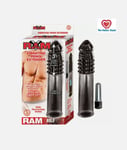Ram Vibrating 3" Penis Length Extender Sheath Black Ribbed Cock Sleeve Bullet
