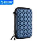 Couleur bleue - Sac de protection portable de disque dur externe, boîte de rangement d'accessoires de 2,5 pou