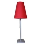 Unilux Lampe de Chevet Ambiance Lumi, Abat-jour en Tissu Rouge, Base en Métal, Pour Bureau, Salon et Chambre (Ampoule LED Incluse)